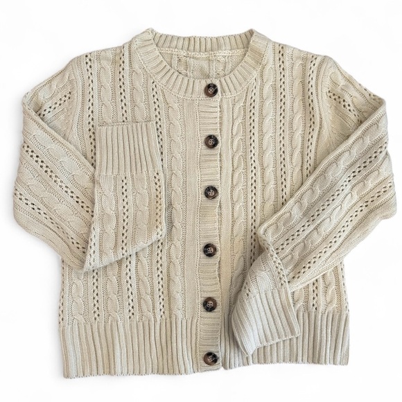 NEW Cabled Cardigan Sweater NEW - Picture 2 of 9